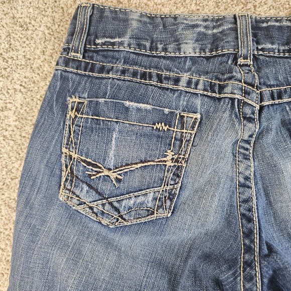 BKE Jeans Womens 27 Blue Culture Crop Capri Mid Rise Distressed Denim A6 - Picture 15 of 16